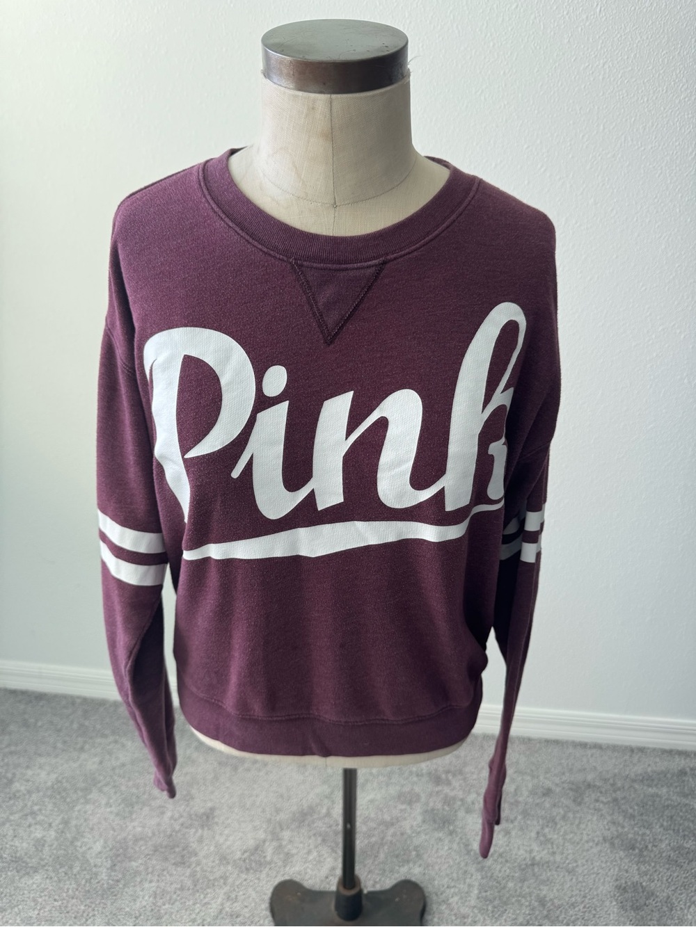 PINK Victoria's Secret Maroon Logo Sweatshirt